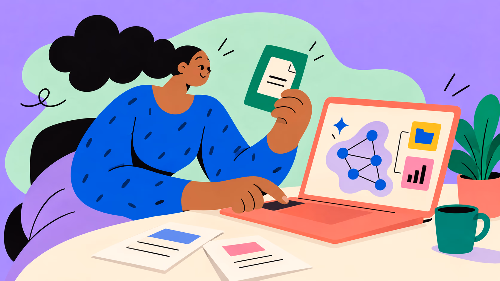 Ilustração sobre inteligência artificial aplicada aos negócios