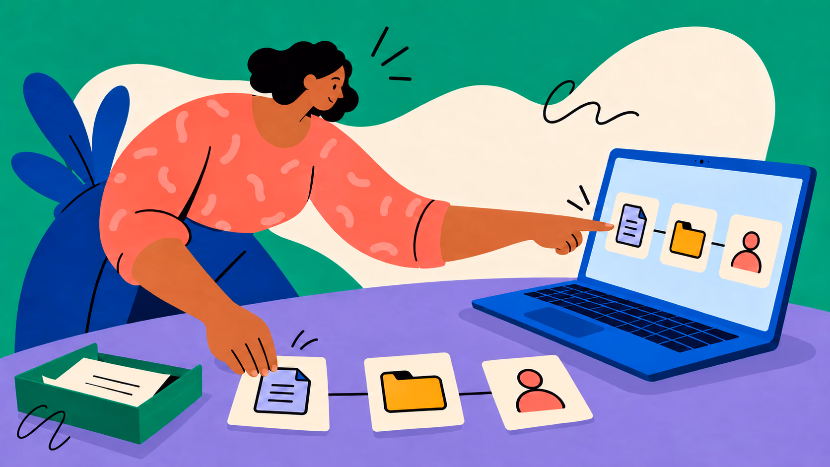 Ilustração sobre processos digitais em uma empresa